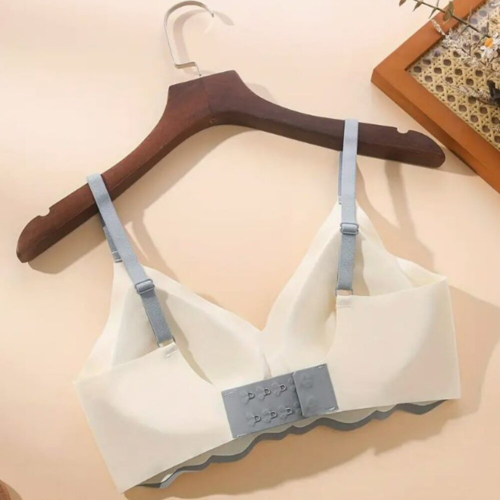 Seamless & Thin Bra, Medium Stretch Bra - blue and white "XL" - Picture 2 of 2